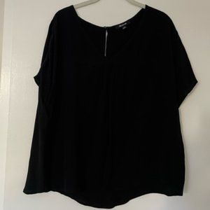 Madewell Keyhole Back Black Blouse